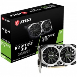 MSI Video Card NVidia GeForce GTX 1650 VENTUS XS 4G OC, 4GB GDDR5, 128bit, 128.1 GB/s, Effective Memory Clock: 8000MHz, Boost: 1740 MHz, 896 Shading Units, PCI Express 3.0 x16, HDMI 2.0b, Dual-link DVI-D, DP 300W Recommended PSU, 3Y