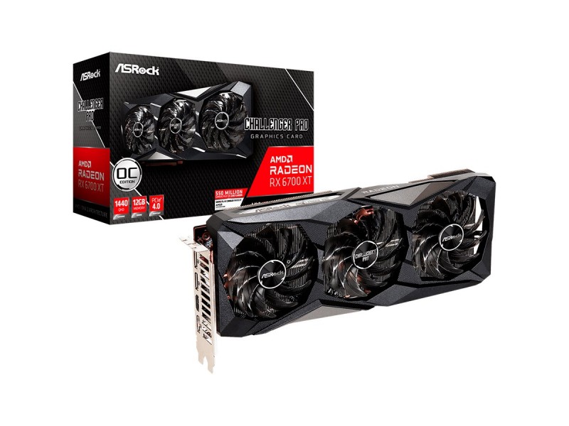 Asrock Video Card AMD Radeon™ RX 6700 XT Challenger Pro 12GB OC, GDDR6, 192-bit GDDR6, 1xHDMI, 3xDP 1.4, 2x8 pin PWR connectors, Recommended PSU 700W