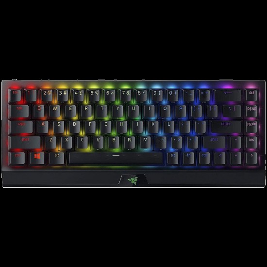Razer BlackWidow V3 Mini HyperSpeed (Green Switch), US Layout, HyperSpeed Wireless (2.4 Ghz), Bluetooth or USB-C, size 65%, RGB Chroma, 80 million keystroke, 1000 Hz Ultrapolling, Aluminum construction