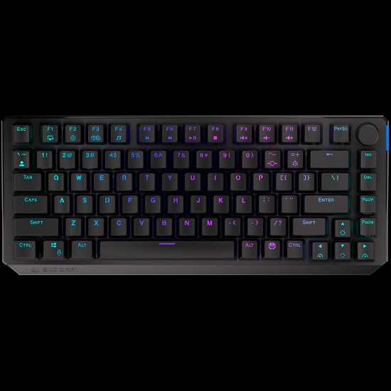 Endorfy Thock 75% Wireless Red Gaming Keyboard, Kailh Box Red Mechanical Switches, Double Shot PBT Keycaps, Volume Wheel, ARGB, Hot-swappable switches, Connections: BT/2.4GHz/USB, 2 Year Warranty
