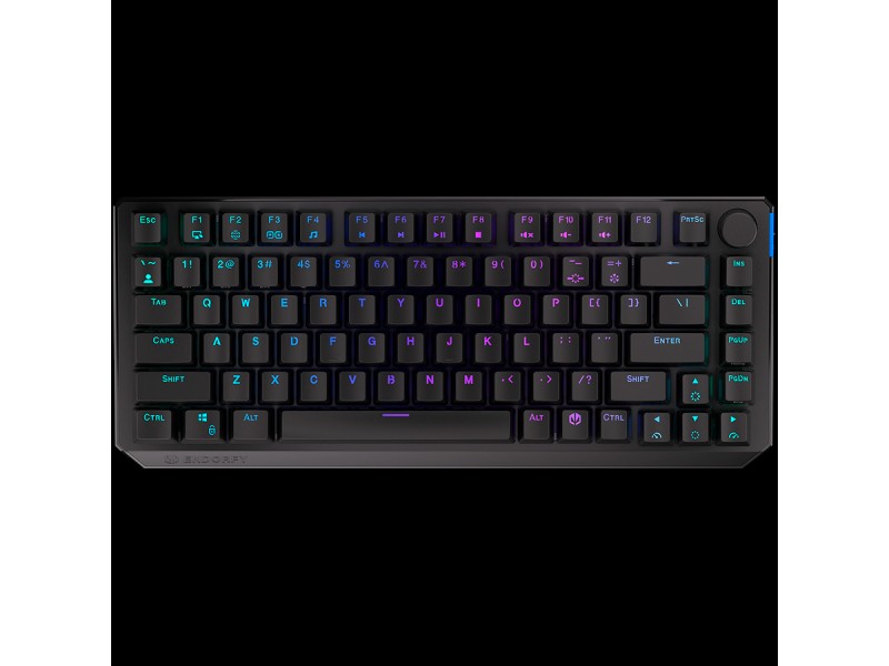 Endorfy Thock 75% Wireless Red Gaming Keyboard, Kailh Box Red Mechanical Switches, Double Shot PBT Keycaps, Volume Wheel, ARGB, Hot-swappable switches, Connections: BT/2.4GHz/USB, 2 Year Warranty
