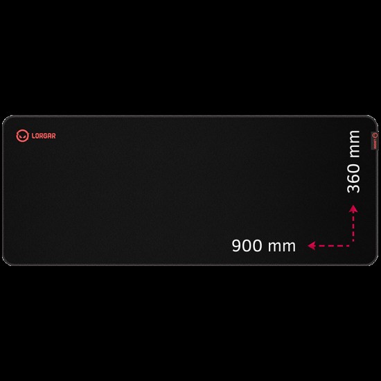 Lorgar Main 329, Gaming mouse pad, Precise control surface, Red anti-slip rubber base, size: 900mm x 360mm x 3mm, weight 0.635kg