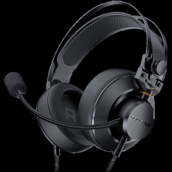 COUGAR VM410, 53mm Graphene Diaphragm Drivers, 9.7mm Noise Cancellation Microphone, Volume Control and Microphone Switch Control, 259g Ultra Lightweight Suspended Leatherlike Headband Design