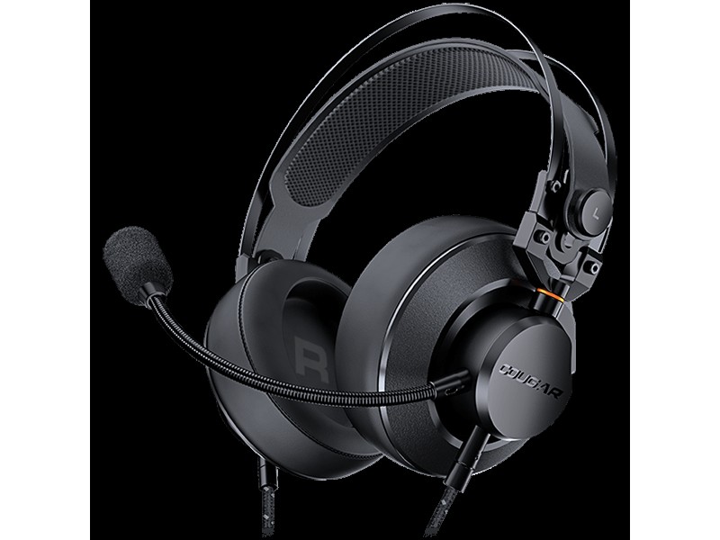 COUGAR VM410, 53mm Graphene Diaphragm Drivers, 9.7mm Noise Cancellation Microphone, Volume Control and Microphone Switch Control, 259g Ultra Lightweight Suspended Leatherlike Headband Design