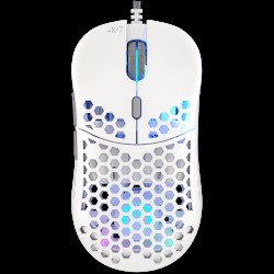 Endorfy LIX Plus Onyx White Gaming Mouse, PIXART PAW3370 Optical Gaming Sensor, 19000DPI, 59G Lightweight design, KAILH GM 8.0 Switches, 1.8M Paracord Cable, PTFE Skates, ARGB lights, 2 Year Warranty