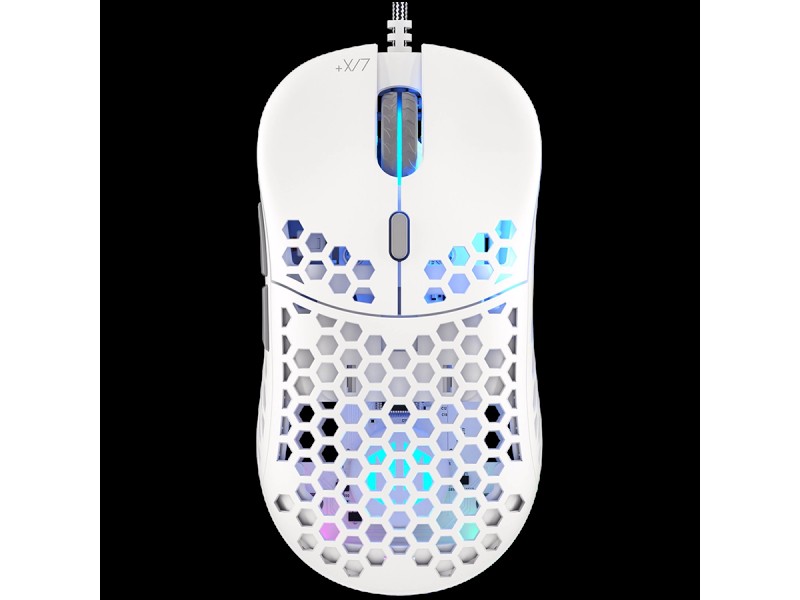 Endorfy LIX Plus Onyx White Gaming Mouse, PIXART PAW3370 Optical Gaming Sensor, 19000DPI, 59G Lightweight design, KAILH GM 8.0 Switches, 1.8M Paracord Cable, PTFE Skates, ARGB lights, 2 Year Warranty