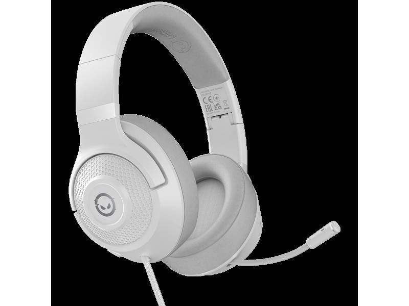 LORGAR Noah 101, Gaming headset with microphone, 3.5mm jack connection, cable length 2m, foldable design, PU leather ear pads, size: 185*195*80mm, 0.245kg, white