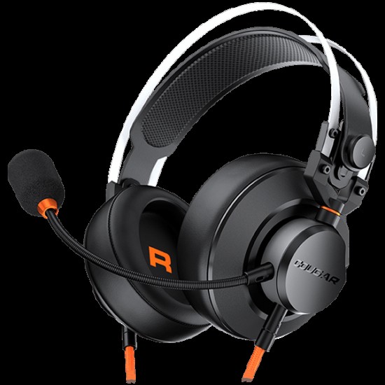 COUGAR VM410 Tournament, 53mm Graphene Diaphragm Drivers, 9.7mm Noise Cancellation Microphone, Volume Control and Microphone Switch Control, 259g Ultra Lightweight Suspended Leatherlike Headband Design