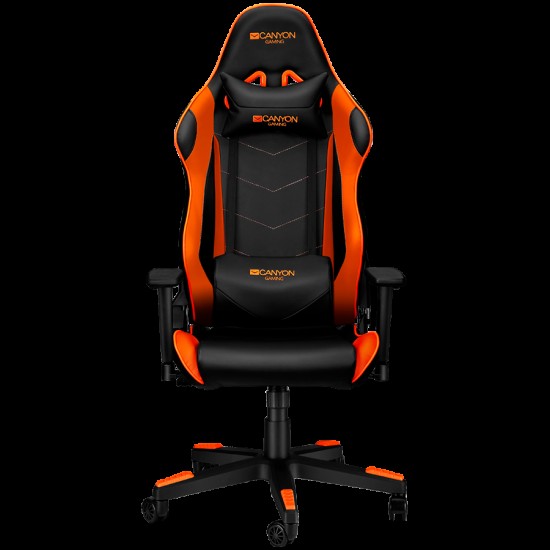CANYON Deimos GС-4, Gaming chair, PU leather, Original foam and Cold molded foam, Metal Frame, Top gun mechanism, 90-165 dgree, 3D armrest, Class 4 gas lift, Nylon 5 Stars Base, 60mm PU caster, black+Orange. CANYON Deimos GС-4, Gaming chair, PU leather, Original foam and Cold molded foam, Metal Frame, Top gun mechanism, 90-165 dgree, 3D armrest, Class 4 gas lift, Nylon 5 Stars Base, 60mm PU caster, black+Orange.