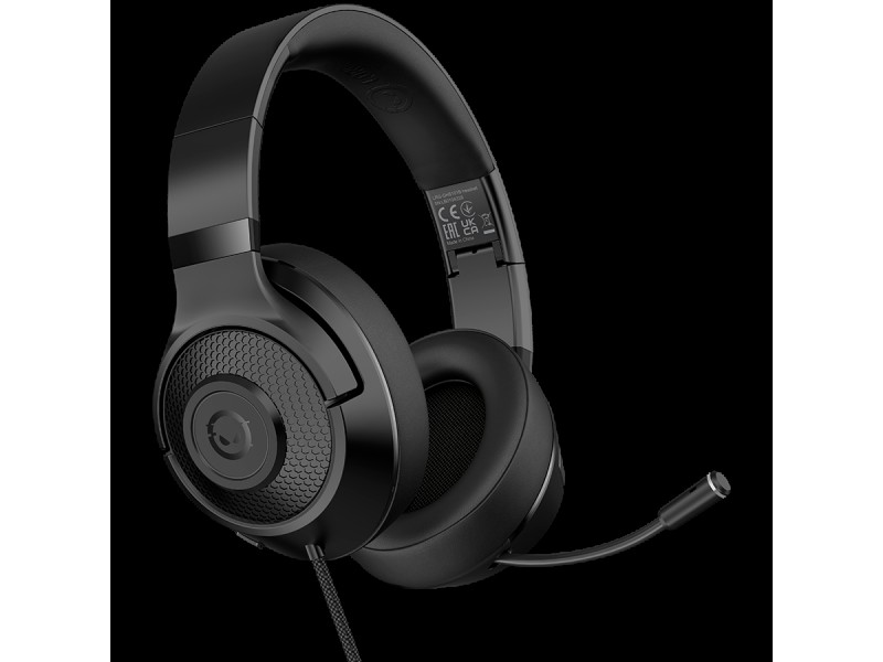LORGAR Noah 101, Gaming headset with microphone, 3.5mm jack connection, cable length 2m, foldable design, PU leather ear pads, size: 185*195*80mm, 0.245kg, black