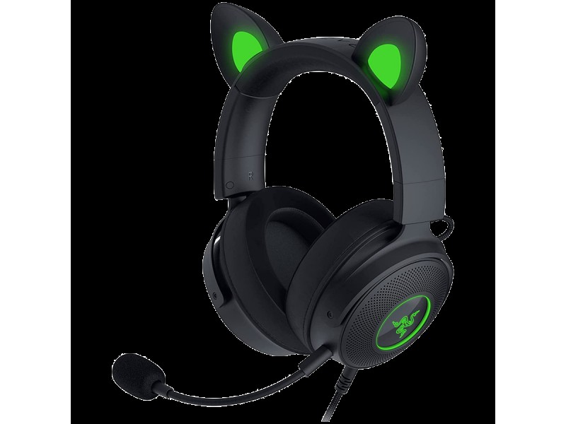 Razer Kraken Kitty V2 Pro, Gaming Wired Headset, Razer Chroma RGB, Stream Reactive Lighting, Docked Mode, 50 mm audio drivers, USB, Passive noise-canceling Microphone, Volume Control