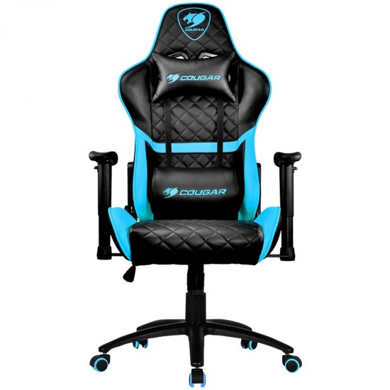 COUGAR Armor One Blue, Gaming Chair, Diamond Check Pattern Design, Breathable PVC Leather, Class 4 Gas Lift Cylinder, Full Steel Frame, 2D Adjustable Arm Rest, 180º Reclining, Adjustable Tilting Resistance