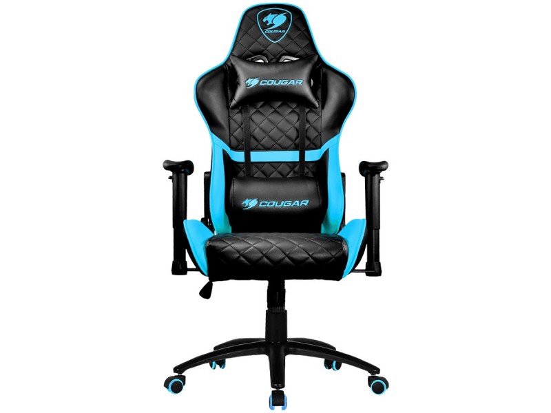 COUGAR Armor One Blue, Gaming Chair, Diamond Check Pattern Design, Breathable PVC Leather, Class 4 Gas Lift Cylinder, Full Steel Frame, 2D Adjustable Arm Rest, 180º Reclining, Adjustable Tilting Resistance