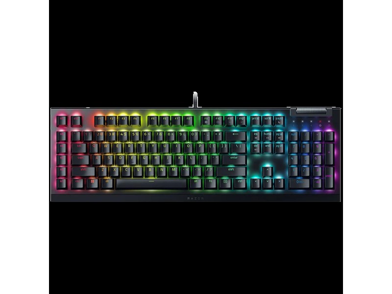 Razer BlackWidow V4 X Mechanical Gaming Keyboard, US Layout, Green Switch, Razer Chroma™ RGB, 6 Macro Keys, Lubricated Stabilizers, Media Roller