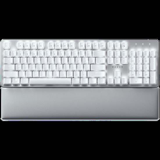 Razer Pro Type Ultra - US Layout, Wireless Mechanical Keyboard for Productivity, Razer Yellow Mechanical Switch, Bluetooth and Razer HyperSpeed (2.4GHz), Backlit keys (white LED), USB-C, Plush leatherette wrist rest, Soft-touch coating