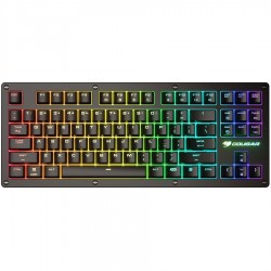 COUGAR PURI TKL RGB Red Switches Mechanical Gaming Keyboard,N-key rollover(USB mode support),Key Backlight White LED,1000Hz/1ms Polling rate,Steel/Plastic,Magnetic Protective Cover,1.8m Braided Cable Length,Detachable Cable,CM system