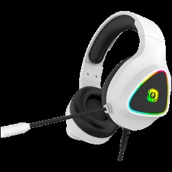 CANYON Shadder GH-6, RGB gaming headset with Microphone, Microphone frequency response: 20HZ~20KHZ, ABS+ PU leather, USB*1*3.5MM jack plug, 2.0M PVC cable, weight: 300g, White