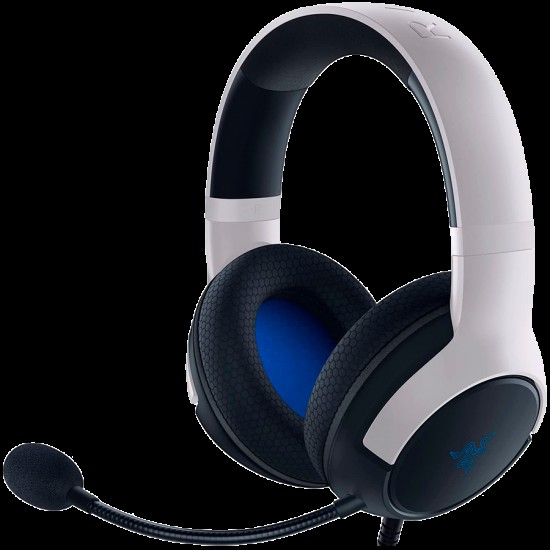 Razer Kaira for Playstation - White, Dual Wireless PlayStation 5 Headset, TriForce Titanium 50mm Drivers, HyperClear Cardioid Mic, SmartSwitch, FlowKnit memory foam ear cushions, Type-C dongle/Bluetooth, On-earcup audio controls
