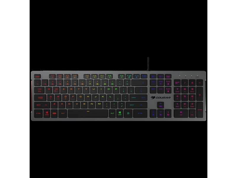 COUGAR Vantar S, Gaming Keyboard, Flat Caps With Scissor-Switch, 19-Key Rollover, Eight Backlight Effects, Anti-Ghosting Technology, Adjustable Stand, Dimensions: 446.5 x 128 x 16.3 mm
