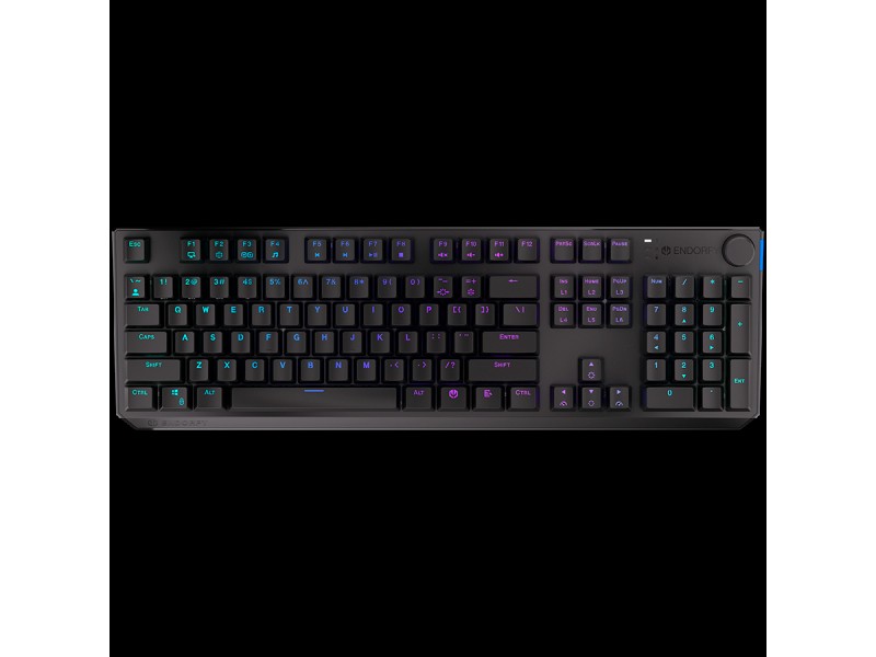 Endorfy Thock Wireless Red Gaming Keyboard, Kailh Box Red Mechanical Switches, Double Shot PBT Keycaps, Volume Wheel, ARGB, Hot-swappable switches, Connections: BT/2.4GHz/USB, 2 Year Warranty