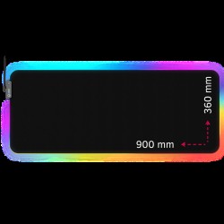 Lorgar Steller 919, Gaming mouse pad, High-speed surface, anti-slip rubber base, RGB backlight, USB connection, Lorgar WP Gameware support, size: 900mm x 360mm x 3mm, weight 0.635kg