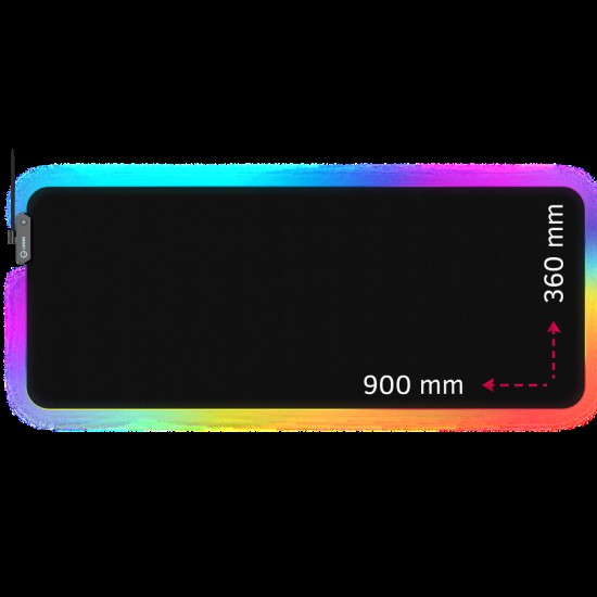 Lorgar Steller 919, Gaming mouse pad, High-speed surface, anti-slip rubber base, RGB backlight, USB connection, Lorgar WP Gameware support, size: 900mm x 360mm x 3mm, weight 0.635kg