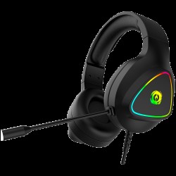 CANYON Shadder GH-6, RGB gaming headset with Microphone, Microphone frequency response: 20HZ~20KHZ, ABS+ PU leather, USB*1*3.5MM jack plug, 2.0M PVC cable, weight: 300g, Black