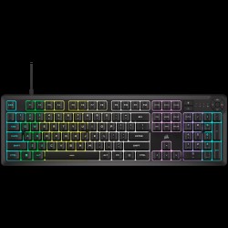 Corsair K55 CORE RGB Gaming Keyboard - Black, Fully customizable ten-zone RGB backlight, dedicated media control buttons, EAN:0840006666547