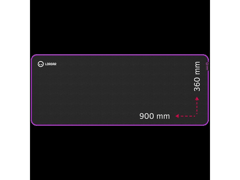 Lorgar Main 319, Gaming mouse pad, High-speed surface, Purple anti-slip rubber base, size: 900mm x 360mm x 3mm, weight 0.6kg