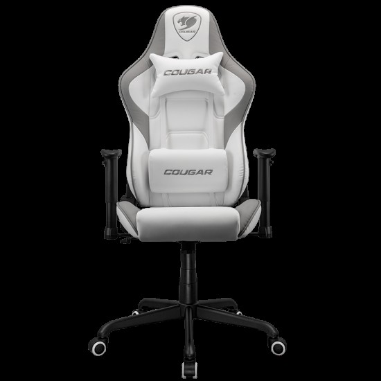 COUGAR Armor Elite White Gaming Chair, Adjustable Design, Breathable PVC Leather, Class 4 Gas Lift Cylinder, Full Steel Frame, 2D Adjustable Arm Rest, 160º Reclining, Adjustable Tilting Resistance