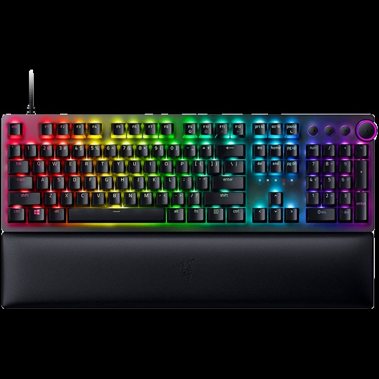Razer Huntsman V2, Optical Gaming Keyboard (Linear Red Switch), US Layout, Doubleshot PBT Keycaps, Sound Dampening Foam, Razer Chroma™ RGB, Up to 8000Hz polling rate, Aluminum matte top plate