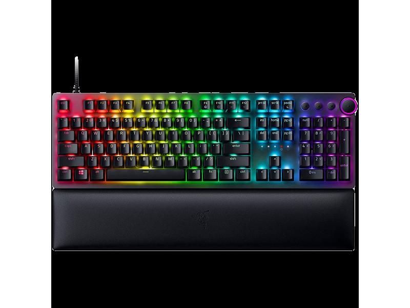Razer Huntsman V2, Optical Gaming Keyboard (Linear Red Switch), US Layout, Doubleshot PBT Keycaps, Sound Dampening Foam, Razer Chroma™ RGB, Up to 8000Hz polling rate, Aluminum matte top plate
