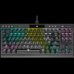 Corsair K70 RGB TKL CHAMPION SERIES Tenkeyless Mechanical Gaming Keyboard, Backlit RGB LED, CHERRY MX Red, Black, Black PBT Keycaps, EAN:0840006639619