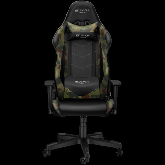 CANYON Argama GС-4AO, Gaming chair, PU leather, Original foam and Cold molded foam, Metal Frame, Top gun mechanism, 90-165 dgree, 3D armrest, Class 4 gas lift, Nylon 5 Stars Base, 60mm PU caster, Black+camouflage pattern CANYON Argama GС-4AO, Gaming chair, PU leather, Original foam and Cold molded foam, Metal Frame, Top gun mechanism, 90-165 dgree, 3D armrest, Class 4 gas lift, Nylon 5 Stars Base, 60mm PU caster, Black+camouflage pattern