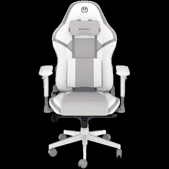 Endorfy Scrim Onyx White Gaming Chair, PU Leather + Breathable Fabric, Cold-pressed Foam, Memory Foam Cushions, Class 4 Gas Lift Cylinder, 4D Adjustable Armrest, Adjustable Headrest, White, 2 Year Warranty