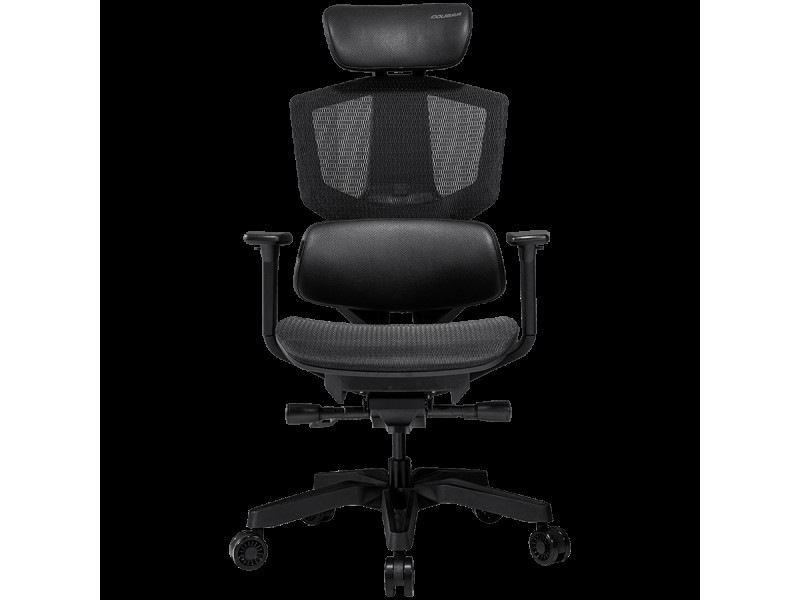 COUGAR Argo One Black, PAFRP Frame, Breathable PVC Leather,  Dynamic lumbar Support Design, Flexibly reclining backrest, Adjustable headrest, Sliding seat, 3D Adjustable Armrest