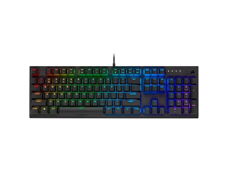 Corsair K60 RGB PRO Mechanical Gaming Keyboard, Backlit RGB LED, CHERRY VIOLA, Black, EAN:0840006626190