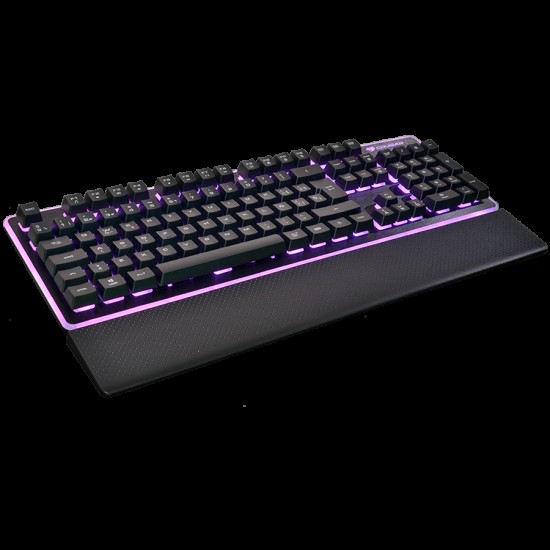 COUGAR Core, Hybrid Mechanical Gaming Keyboard (20 Million Keystrokes), 8 backlight effects, 19 Anti-ghosting keys, 140(L) X 448(W) X 43(H) mm, 0.8kg, Palmrest