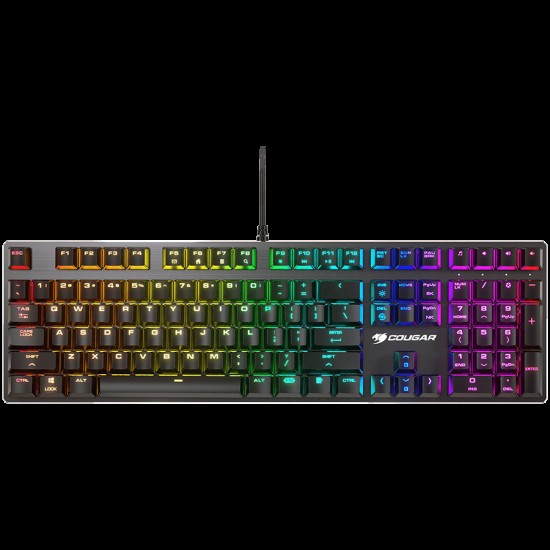 COUGAR Vantar MX, Mechanical Gaming Keyboard, Red switches, N-key rollover, 1000Hz poling rate, RGB Backlit, Aluminium / Plastic, 14 backlight effects, 140 x 450 x 30 (mm)