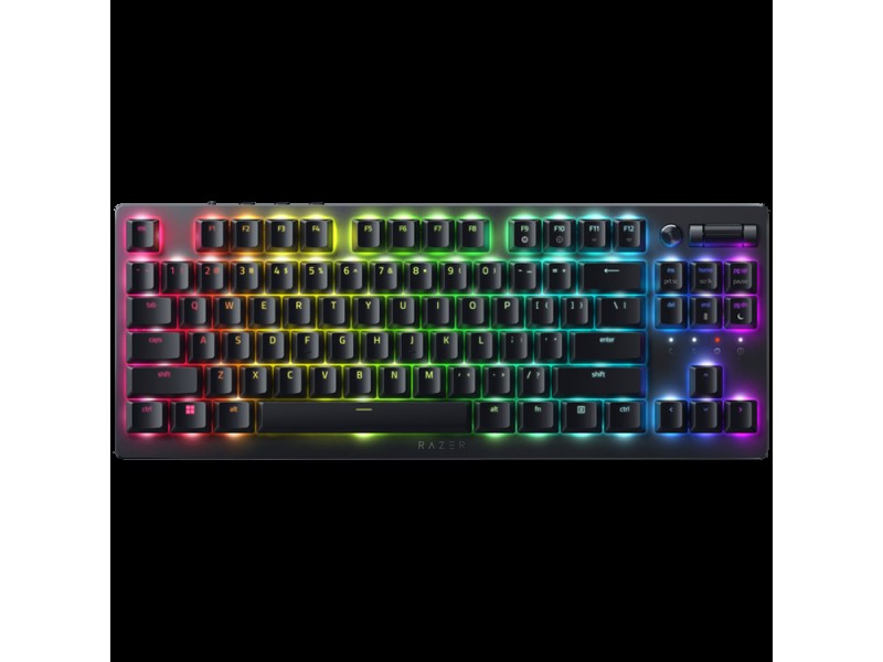 Razer DeathStalker V2 Gaming Keyboard, Red Switch, US Layout, Low-Profile Optical Switches (Linear), Ultra-Slim Casing with Durable Aluminum Top Plate, Laser-Etched Keycaps with Razer HyperGuard Coating, Wired - Detachable braided fiber Type-C cable