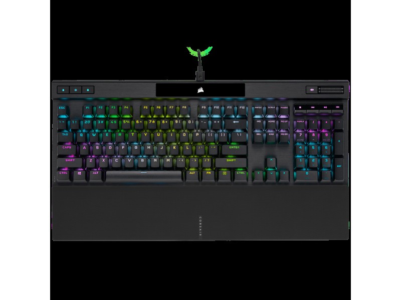 Corsair K70 RGB PRO Optical-Mechanical Gaming Keyboard, Backlit RGB LED, CORSAIR OPX, Black, Black PBT Keycaps, EAN:0840006660163