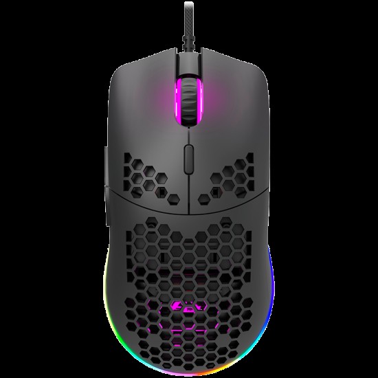 CANYON Puncher GM-11, Gaming Mouse with 7 programmable buttons, Pixart 3519 optical sensor, 4 levels of DPI and up to 4200, 5 million times key life, 1.65m Ultraweave cable, UPE feet and colorful RGB lights, Black, size:128.5x67x37.5mm, 105g