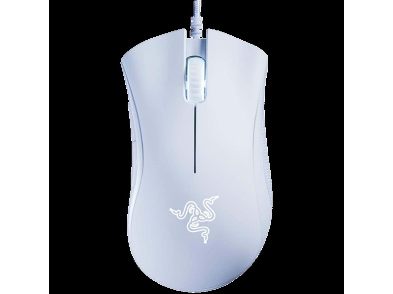 Razer DeathAdder Essential White Edition, Gaming Mouse, True 6 400 DPI optical sensor, Ergonomic Form Factor, Mechanical Mouse Switches with 10 million-click life cycle, 1000 Hz Ultrapolling, Single-color white lighting