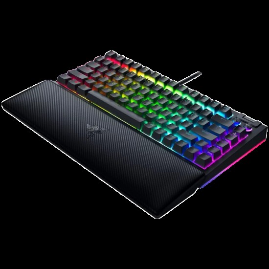 Razer BlackWidow V4 75%, Gaming Keyboard, US Layout, Razer Chroma RGB, Hot-swappable Design, Detachable Type C Cable, PCB & Case sound dampening foam, Up to 8,000 Hz polling rate, Doubleshot ABS Keycaps, Magnetic Plush Leatherette
