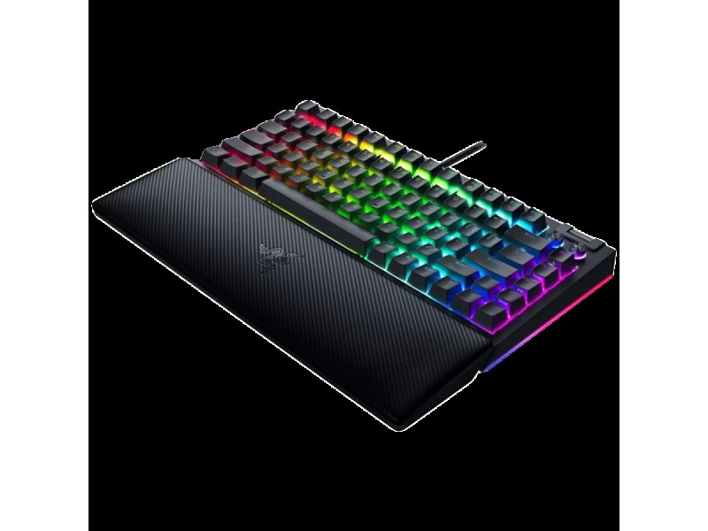 Razer BlackWidow V4 75%, Gaming Keyboard, US Layout, Razer Chroma RGB, Hot-swappable Design, Detachable Type C Cable, PCB & Case sound dampening foam, Up to 8,000 Hz polling rate, Doubleshot ABS Keycaps, Magnetic Plush Leatherette