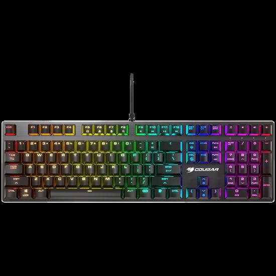 Cougar Vantar MX (Blue Switch), Gaming keyboard, Mechanical switches, Aluminum Frame, N-Key Rollover, 14 Backlight Effects, Adjustable Stand, Dimensions: 130 x 440 x 35 mm