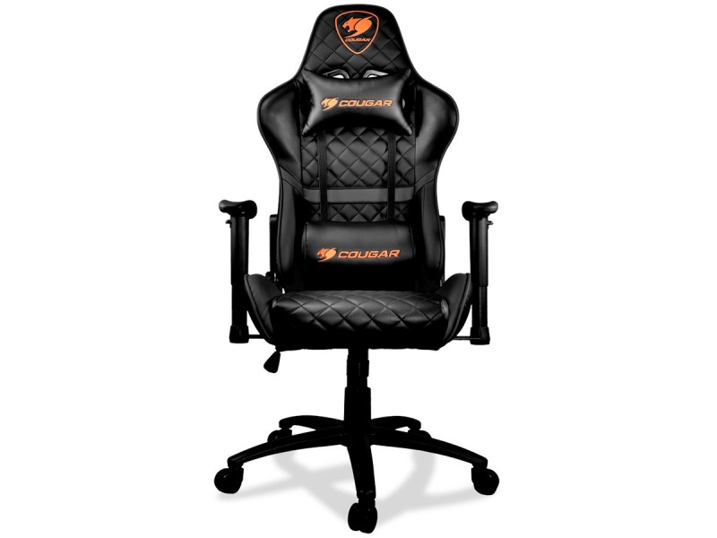 COUGAR Armor ONE BLACK Gaming Chair, Diamond Check Pattern Design, Breathable PVC Leather, Class 4 Gas Lift Cylinder, Full Steel Frame, 2D Adjustable Arm Rest, 180º Reclining, Adjustable Tilting Resistance