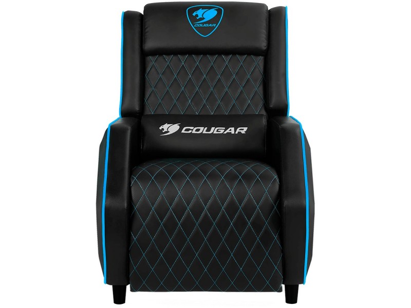 COUGAR Ranger - Blue PS, Gaming Sofa, Headrest & Lumbar Design, Breathable Premium PVC Leather, Diamond Check Pattern Design, Recliner system 95°~160°, Weight Capacity 160 kg, Product Weight 32.5kg