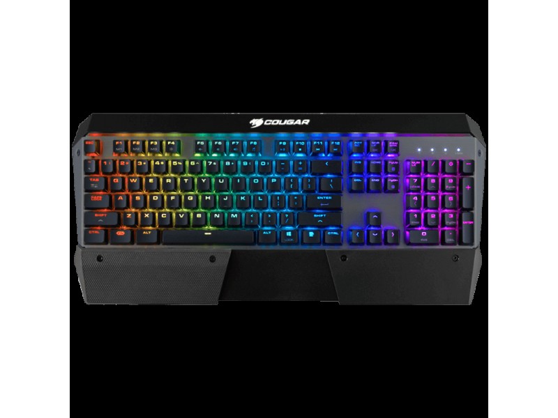 COUGAR ATTACK X3 -  Iron Gray - Red Cherry MX RGB Mechanical Gaming Keyboard,N-key rollover (USB mode support),Full key backlight (16.8 million colors), On-board memory,Aluminum/Plastic,COUGAR UIX System