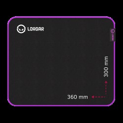 Lorgar Main 313, Gaming mouse pad, High-speed surface, Purple anti-slip rubber base, size: 360mm x 300mm x 3mm, weight 0.195kg Lorgar Main 313, Gaming mouse pad, High-speed surface, Purple anti-slip rubber base, size: 360mm x 300mm x 3mm, weight 0.195kg